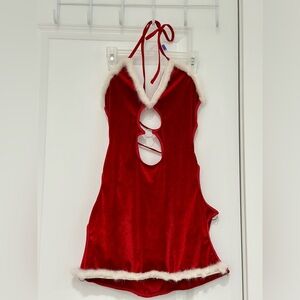 Sexy Mrs. Claus Red Velvet Dress